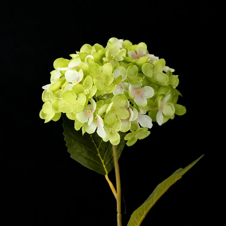 green flowers 1 шт. искусственная Гортензия цветы Современный Шелковый материал искусственные цветы DIY Гортензия свадебное украшение для дома для вазы композиции - Цвет: green flowers