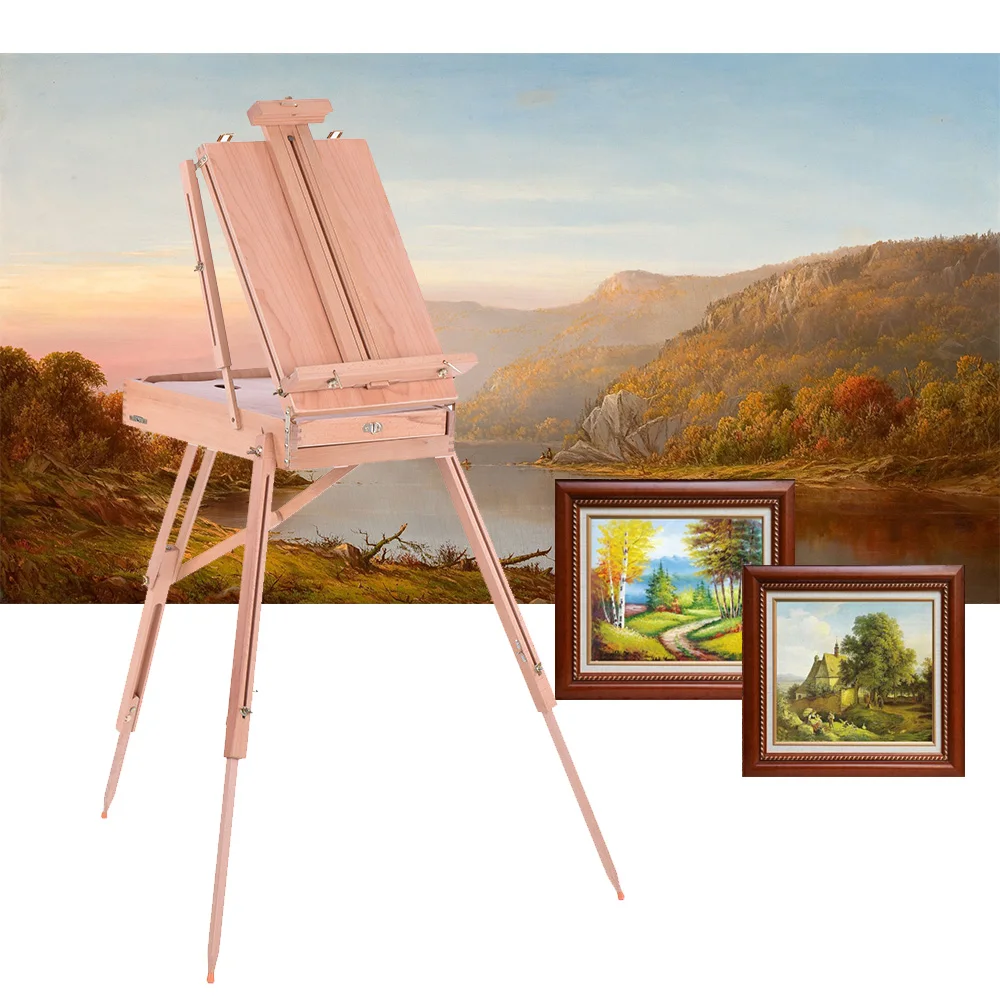 Профессиональный художественный мольберт складной деревянный для рисования