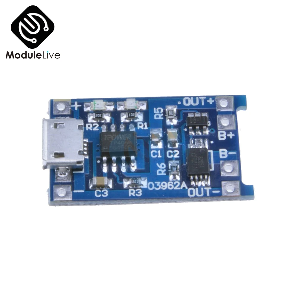 10 шт. Micro USB 5 в 1 а 18650 TP4056 модуль зарядного устройства литиевой батареи зарядная