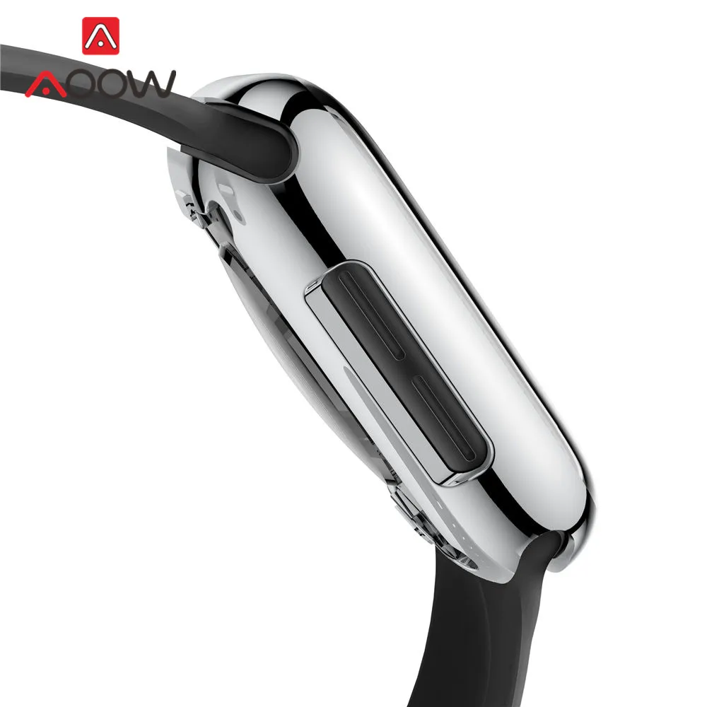 Мягкий прозрачный TPU Экран Защитный чехол для наручных часов Apple Watch 40 мм 44 мм, 38 мм, 42 мм, полное защитное Плакирование крышка ремешок для iwatch на возраст 2, 3, 4