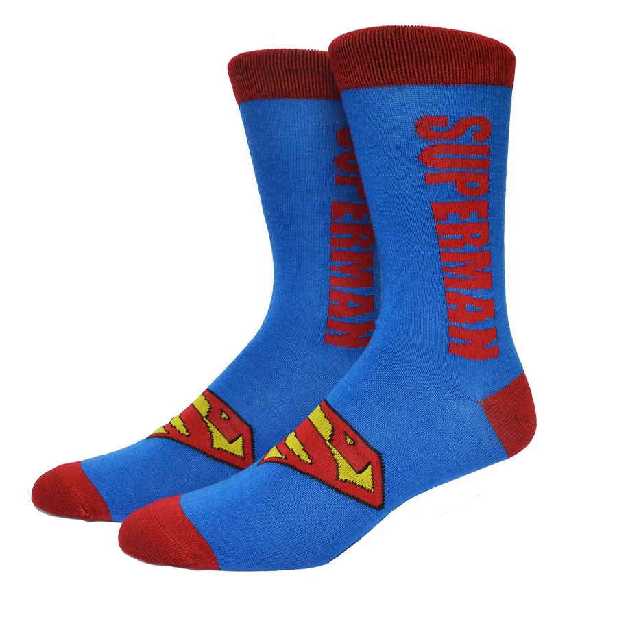 Носки для мужчин носки скейтбординга с принтом в виде Бэтмена и Супермена -