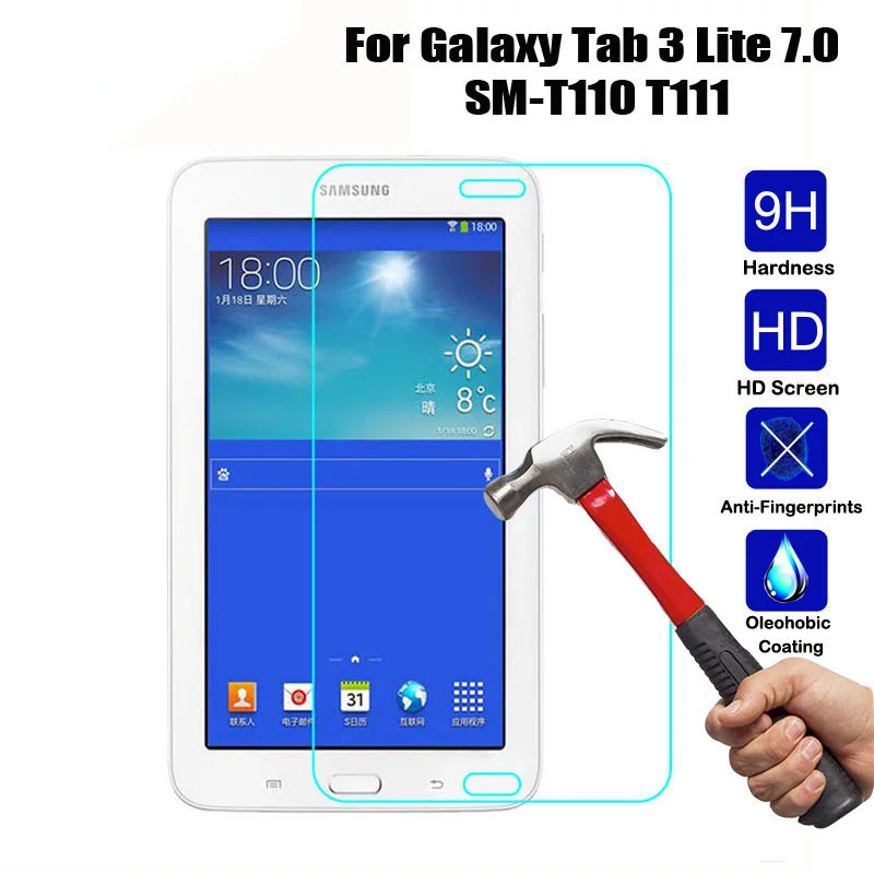 

9H Screen Protector For Samsung Galaxy Tab 3 Lite 7.0 Tempered Glass for Samsung Tab3 Lite T110 T111 T116 7" Tempered Protector