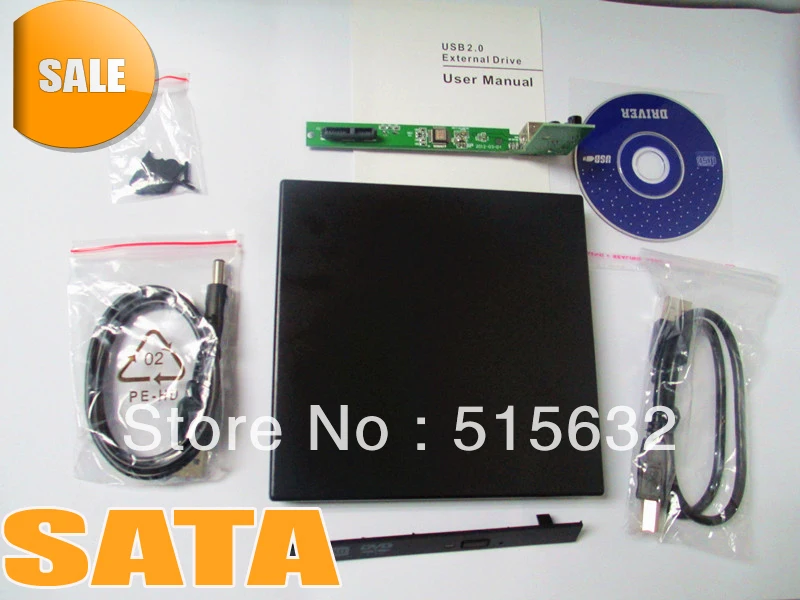 Тонкий внешний корпус USB 2 0 для привода 12 7 мм SATA CD DVD|external case|external enclosureusb 2.0 enclosure |