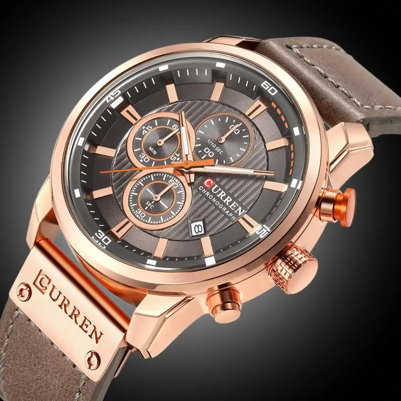 CURREN 8291 Роскошные Брендовые мужские Аналоговые Цифровые кожаные спортивные часы мужские армейские военные часы мужские кварцевые часы Relojes Masculino