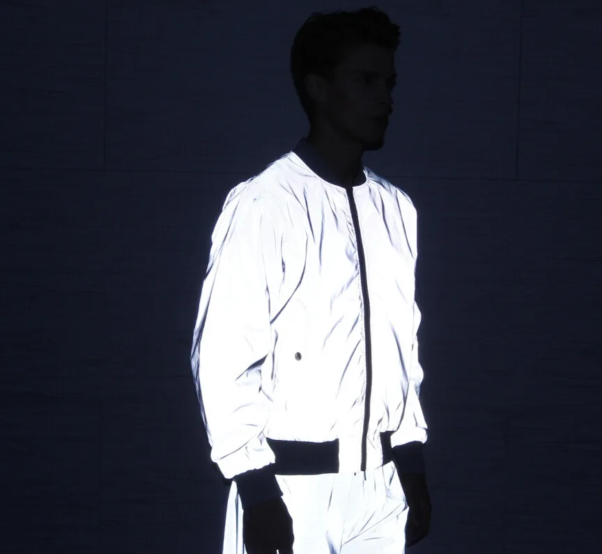 Мужская куртка светоотражающая Повседневный хип хоп Ночной светильник