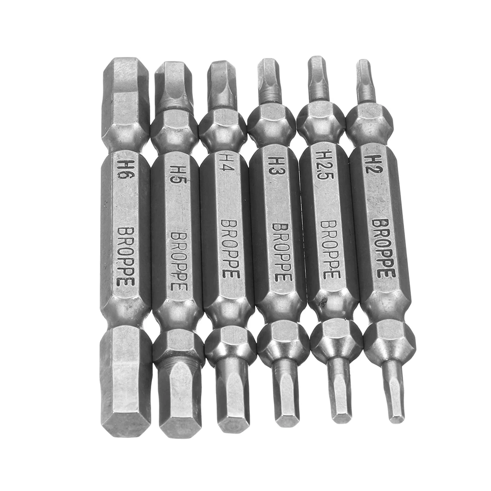 Broppe 6 шт. H2 H2.5 H3 H4 H5 H6 двойная Шестигранная головка магнитные S2 отвертки 65 мм длиной