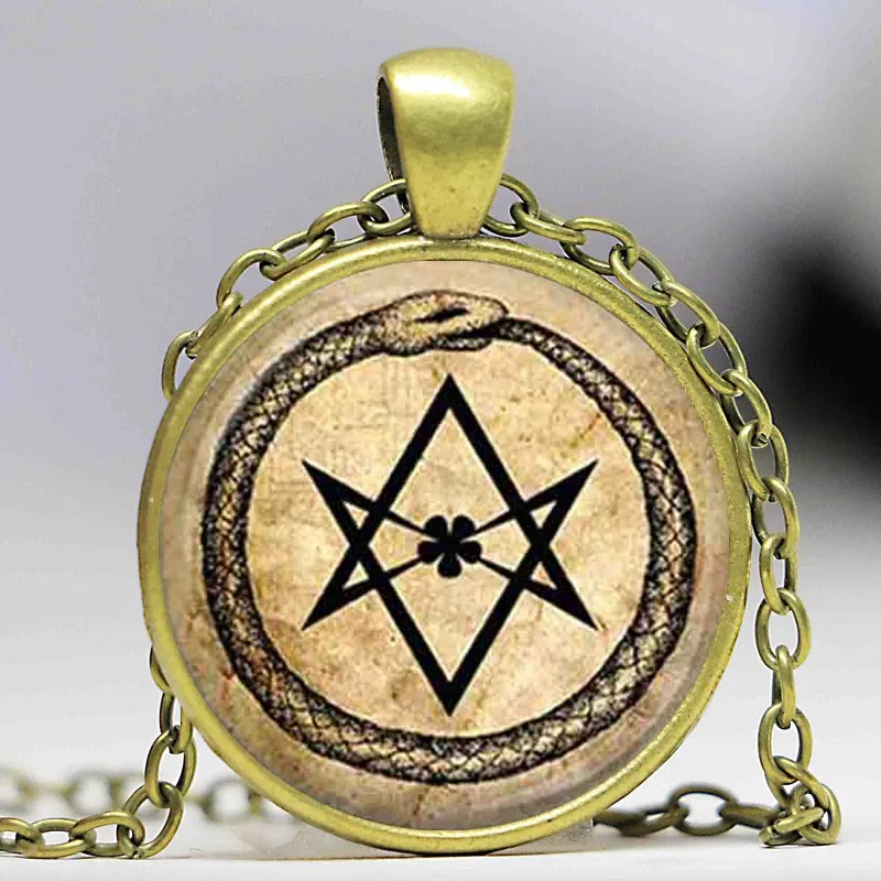 Художественная стеклянная подвеска ouroboros шестигранная змея оккультная