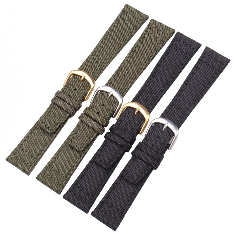 HENGRC Brand Nato Strap Canvas Nylon Watchbands 20mm 21mm 22mm Black Green High Qualiyt Watch Band Bracelet With Pin Buckle