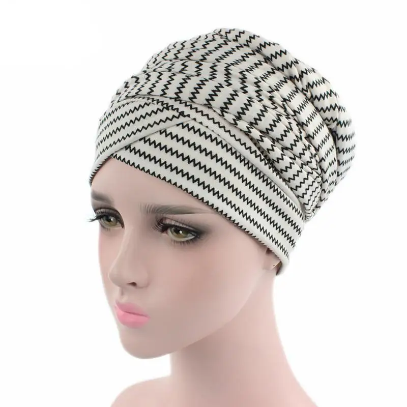 Африканская Кепка стрейч Женская мода мусульманская шапочка Skullies Кепка головной убор тюрбан головной убор Кепка Бохо химиотерапия шляпа с принтом Slouch Hat