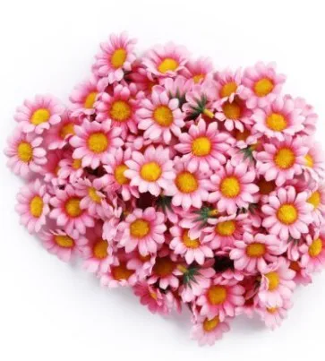 pink 100 шт./лот 4 см мини шелковые подсолнухи искусственные головки цветов для свадебного украшения дома DIY ВЕНОК искусственные цветы для скрапбукинга - Цвет: pink