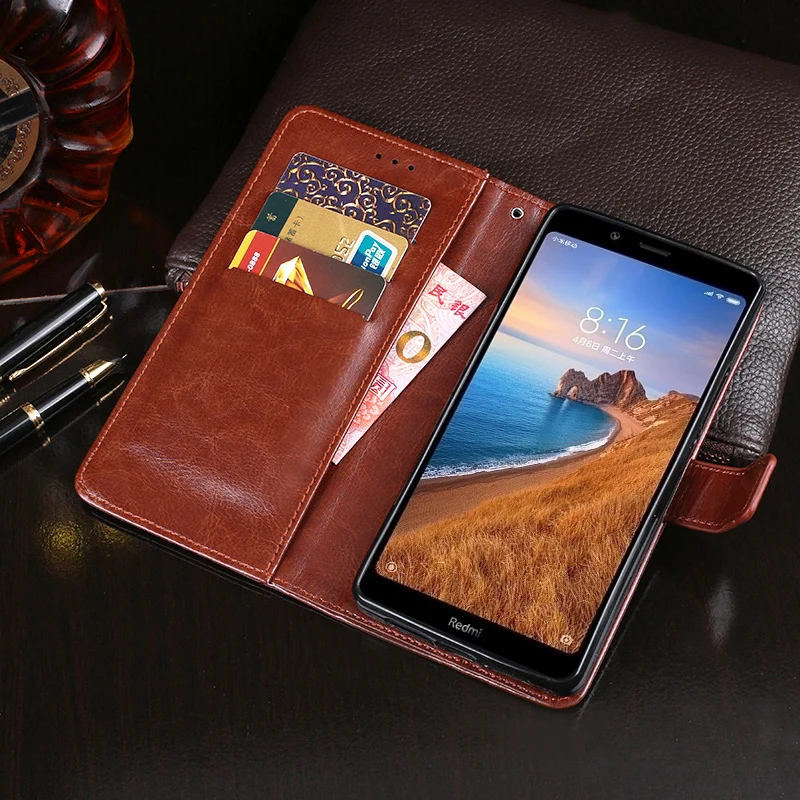 Чехол-книжка для Xiaomi Redmi 7A, деловой кожаный чехол для телефона, чехол для Redmi 7A, Fundas, держатель для карт, аксессуары