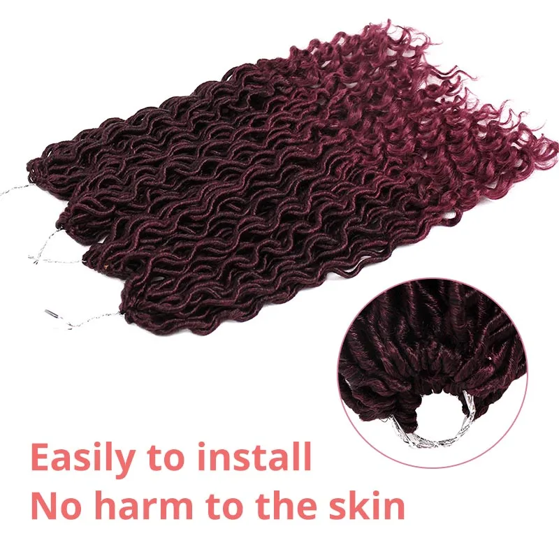 Вязанные крючком волосы для наращивания в богемном стиле Faux locs Curly вязанные крючком плетеные волосы богиня синтетические волосы Ombre Doris beauty