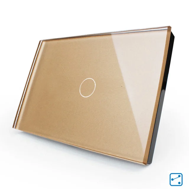 Smart home Gold Touch Switch Crystal Glass Panel Wall 1 gang 2 way LED indicator US/AU Light Screen | Обустройство дома