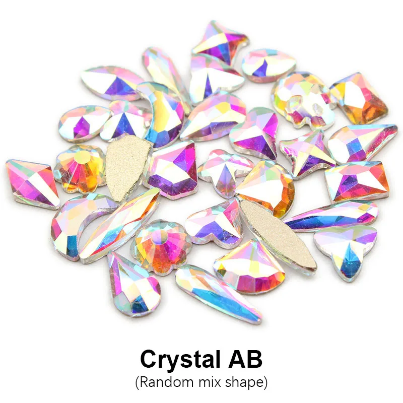 Crystal AB Смешанные формы 3D Стразы Украшения для дизайна ногтей хрустальные драгоценные камни ювелирные изделия блестящие камни Шарм стекло аксессуары для маникюра - Цвет: Crystal AB