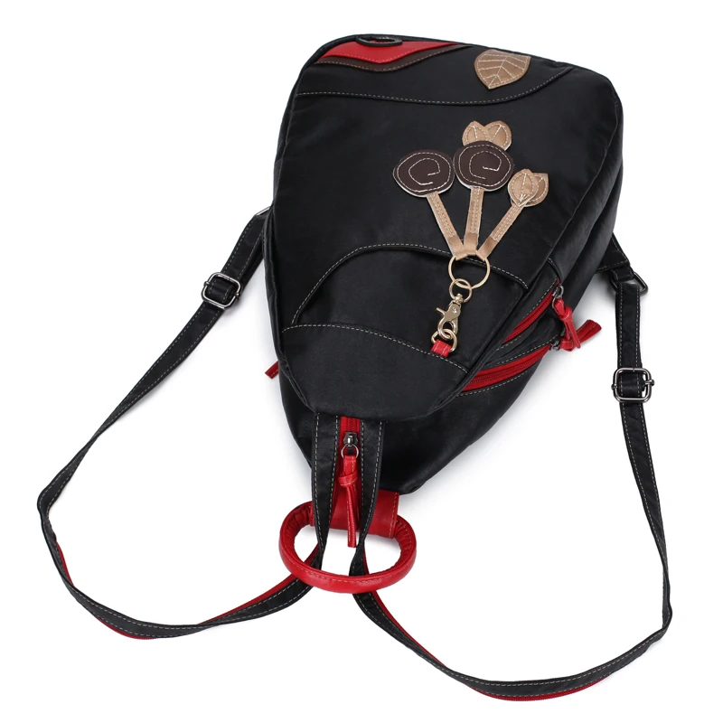 Женский рюкзак с вышивкой в виде листика школьная сумка для девочек из