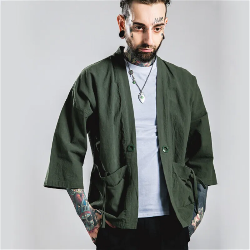 Мужское кимоно японская рубашка из конопли 2020|fashion man shirt|men fashion shirtmen shirt |