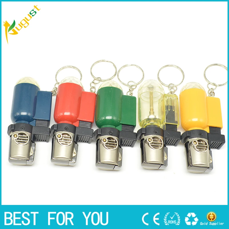 50pcs/lot Six Angle Rechargeable Cigarette Cigar lighter metal novelty jet butane micro torch for men | Дом и сад