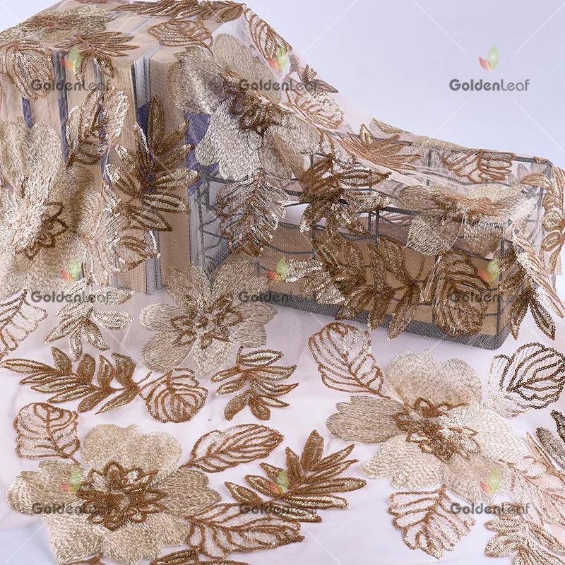 5 ярдов французская африканская кружевная ткань платье вышивка пайетки цветы
