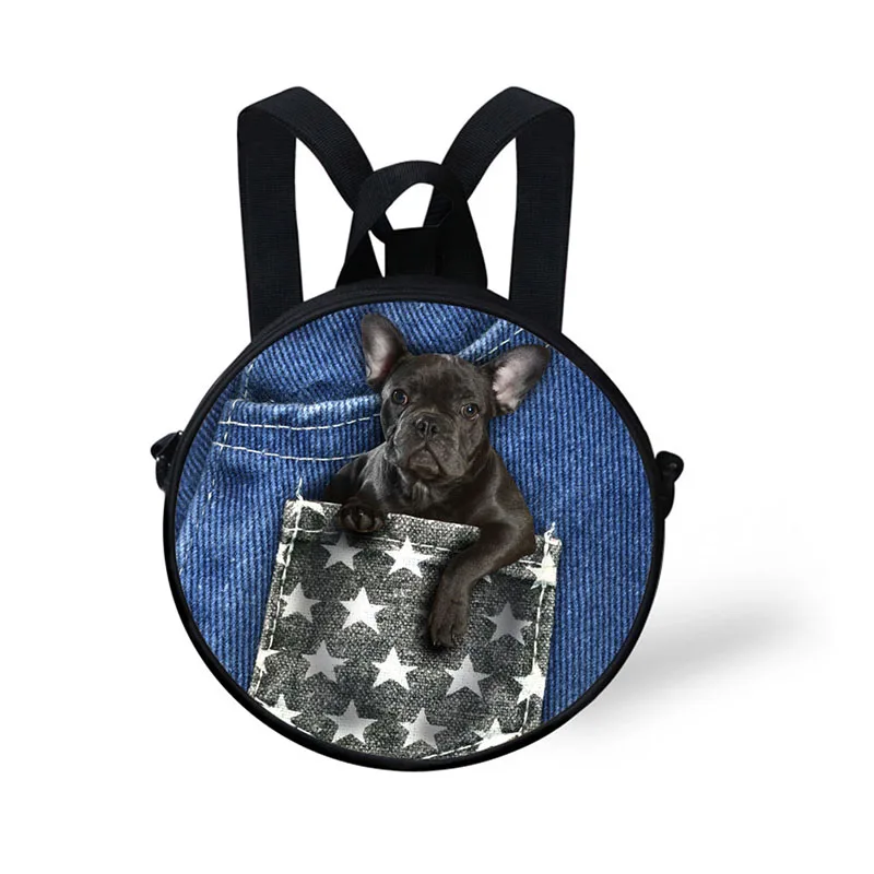 Детский рюкзак Круглый с 3D принтом кота для детского сада на плечо Экологичная