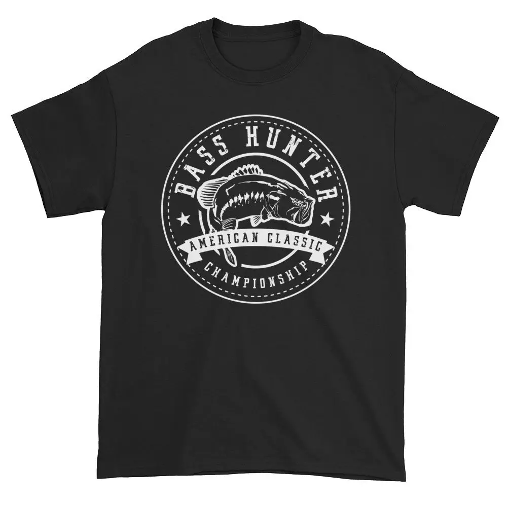 

2019 Hot Sale 100% Cotton Bass Hunter American Classic Championship Fisher Lovers T-Shirt BLACK Tee Shirt