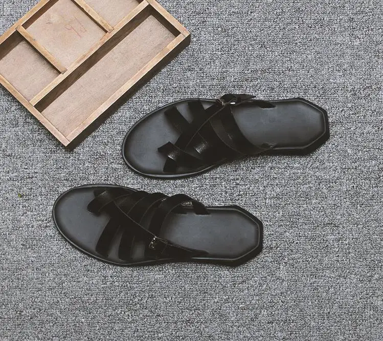 Мужские шлепанцы без застежки Летние вьетнамки с перекрестной шнуровкой и