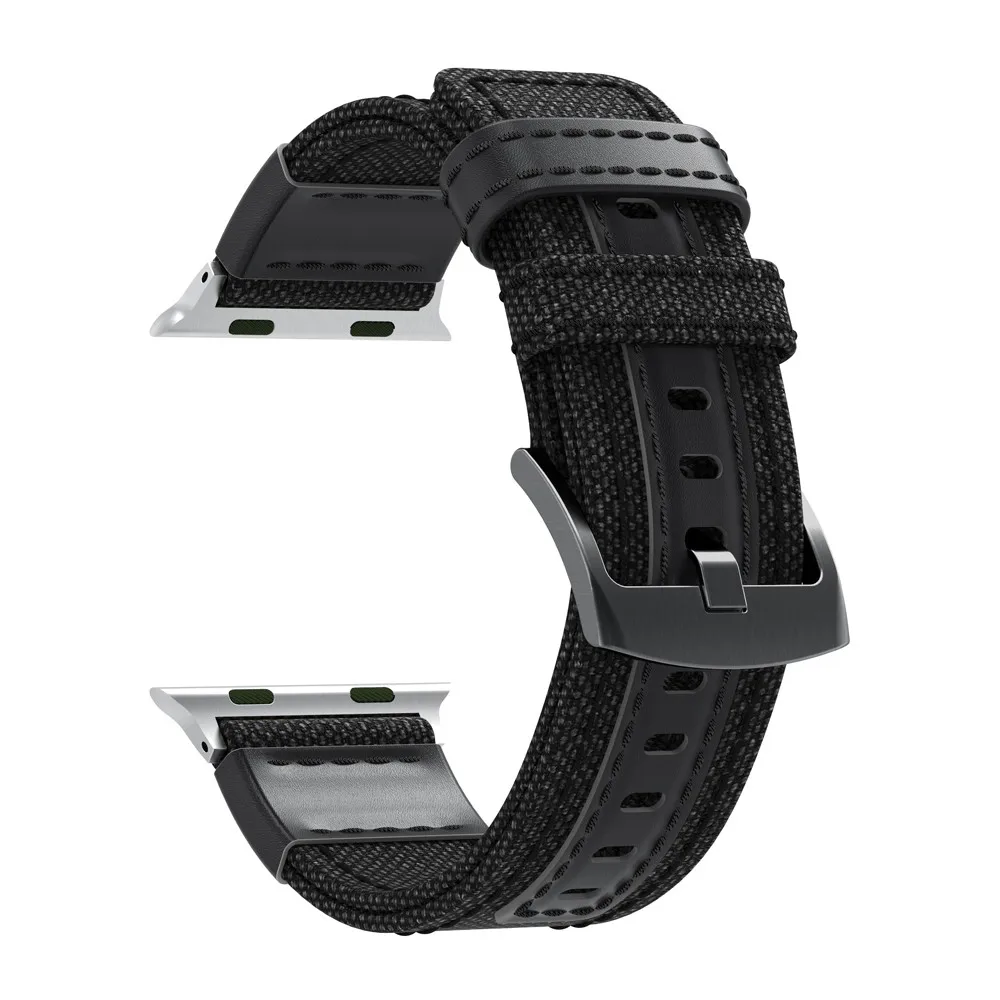 New Woven Nylon +Canvas Loop Band For Apple Watch Series 1 2 3 4 5 bracelet with buckle Watchband 38mm 40mm 42mm 44mm Strap Belt |