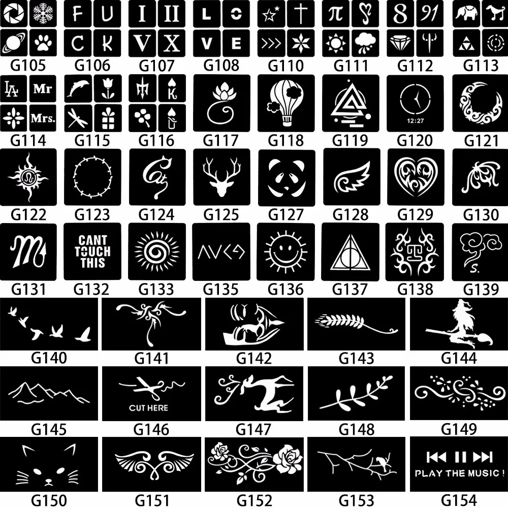 Маленькие милые Полые трафареты для татуировок с изображением летающих птиц хна