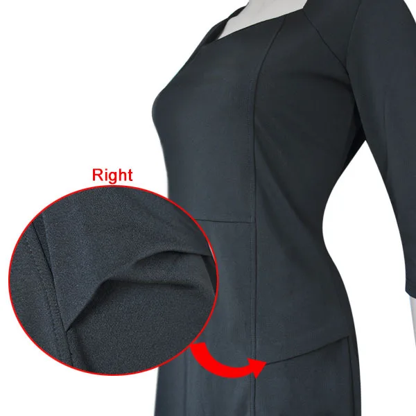 Новое популярное мягкое однотонное Деловое платье до середины икры с круглым