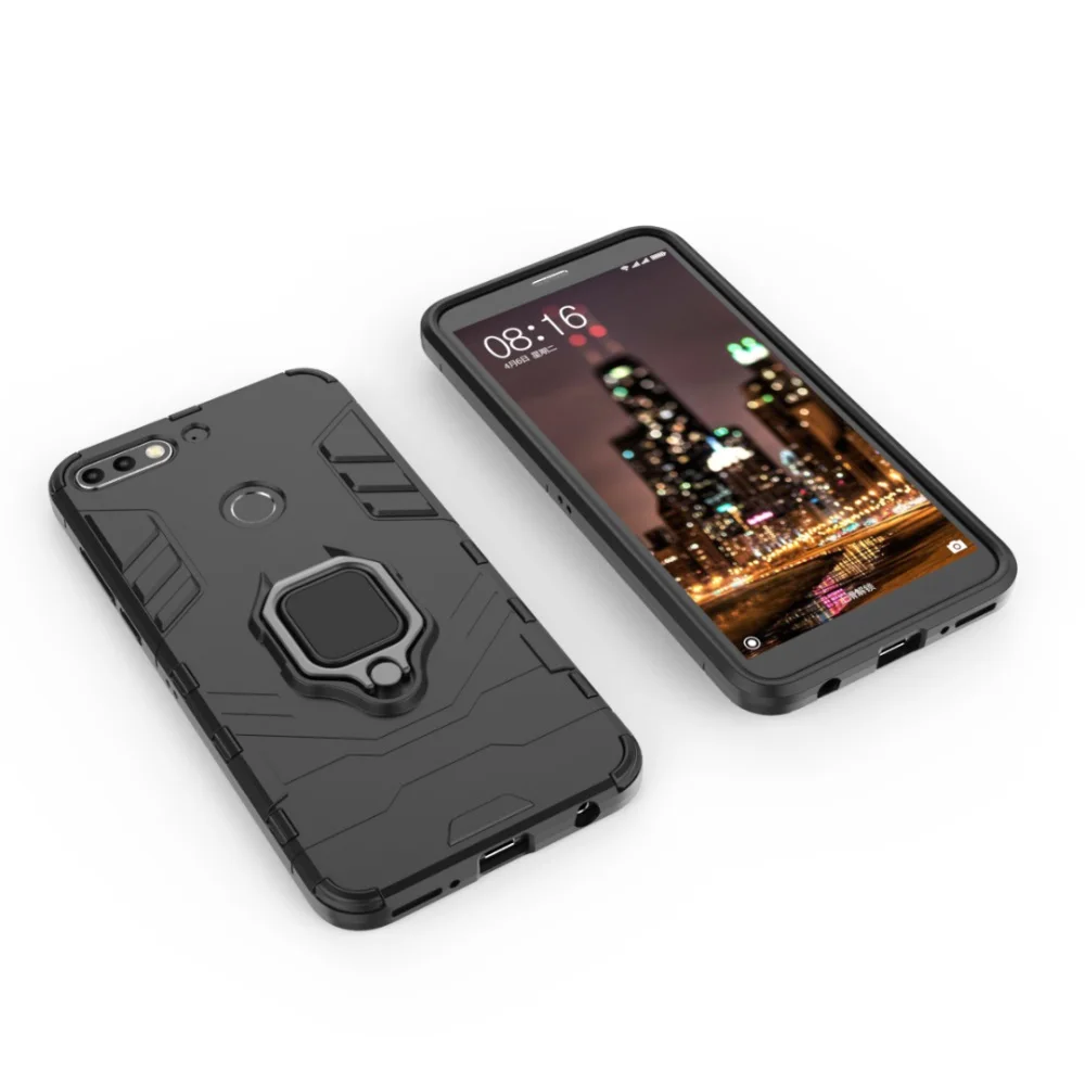 Противоударный защитный чехол для Huawei P Smart Kickstand держатель кольца на палец Enjoy 7 S