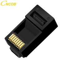 cncob cat6 8p8c modular ethernet gigabit cable connector crystal plug crimp network rj 45 connector black 30pcs