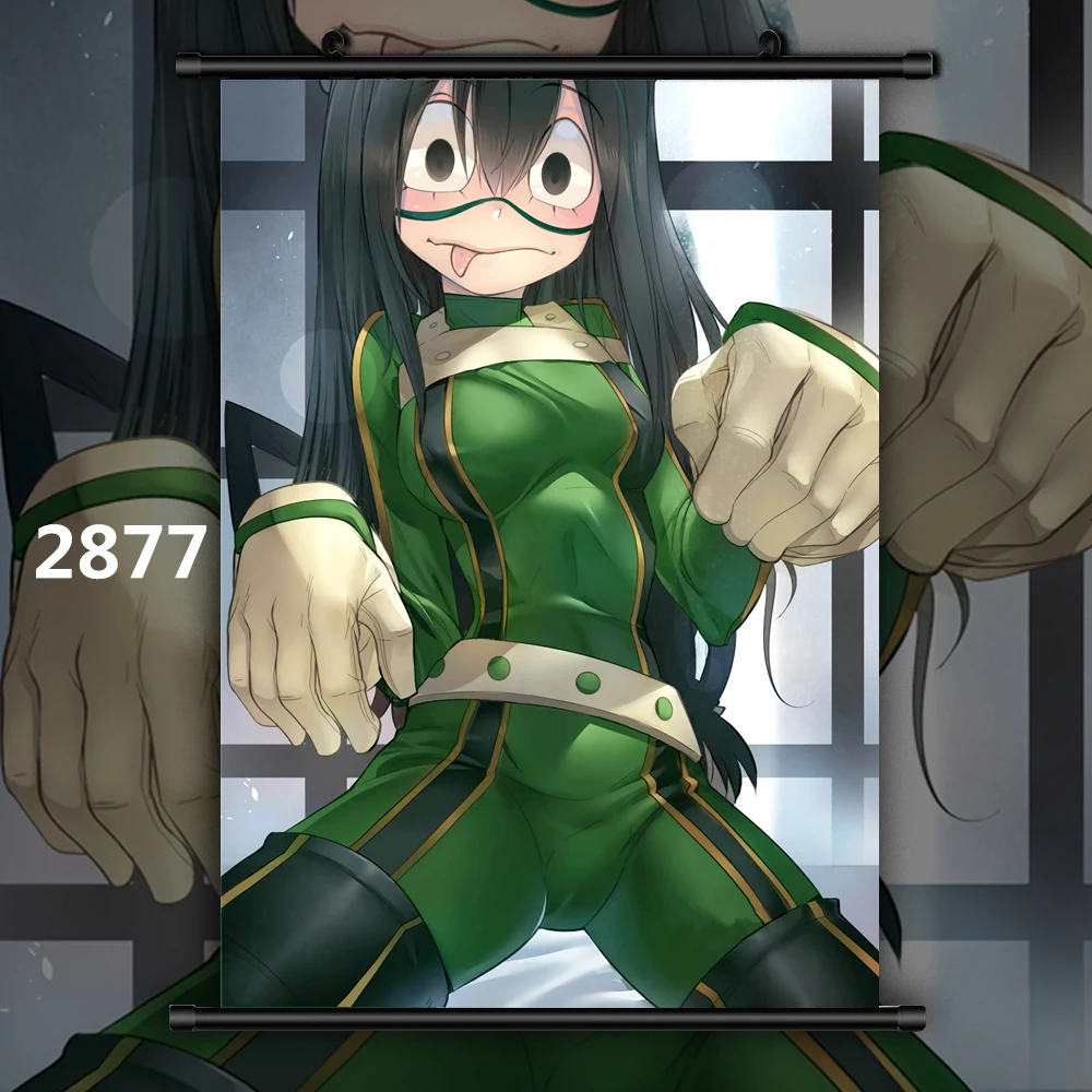 2877 Boku no My Hero Academy Asui Tsuyu Аниме Манга настенный плакат свиток B - Цвет: 2877