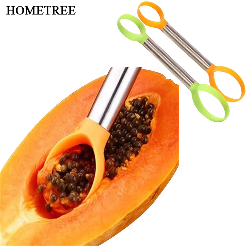 

HOMETREE 1 Pcs Watermelon Papaya Peeling Seed Double Side Melon Corer Dig Pulp Peel Fruit Flesh Separator Kitchen Tools H214