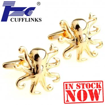 Золотые запонки Devilfish 2 пары бесплатная доставка акция | Украшения и аксессуары
