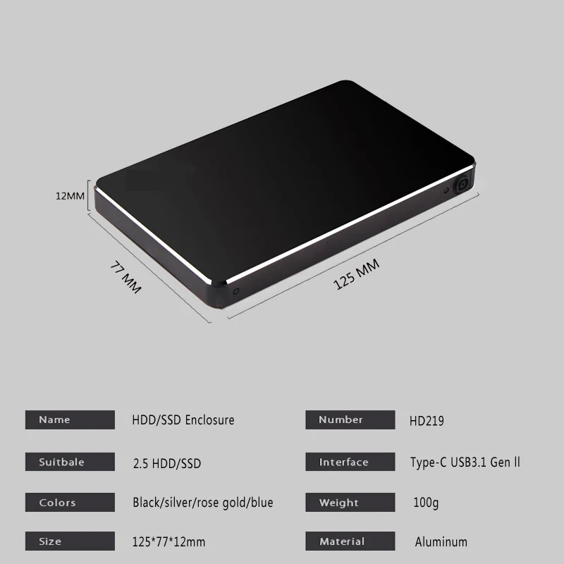 Безвинтовой usb 3.1 Gen2 Type C 2 5 дюйма внешний SSD/HDD флэш чехол с картой 10 Гбит/с для