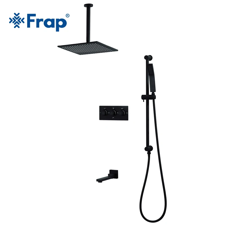 Смеситель для душа Frap черный кран ванны скрытый душ|Смесители душа| |