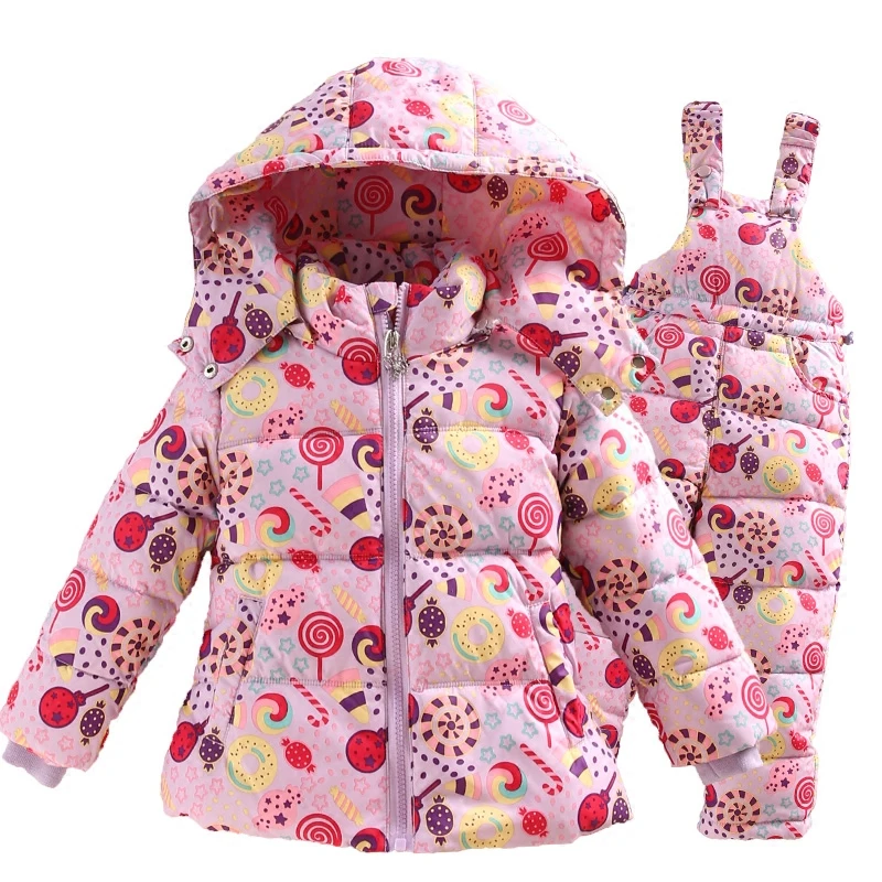 2018 зимний детский комплект одежды лыжный костюм комбинезон модное пуховое