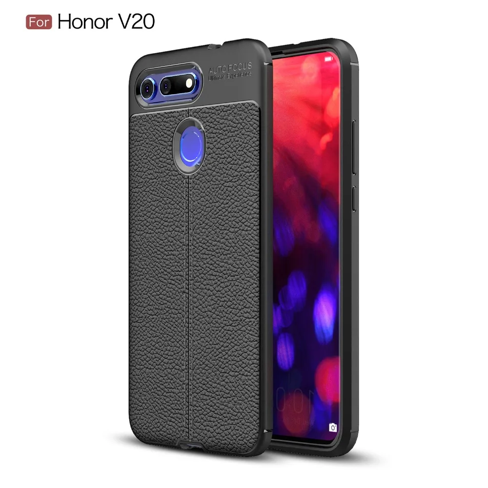 Чехол для телефона Huawei Honor V20 роскошный противоударный кожаный мягкий бампер из