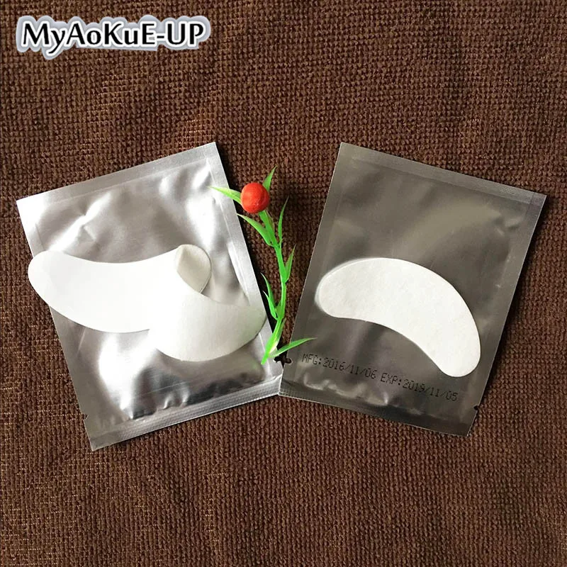 100 пар/лот серебро без печати жемчужные бумажные накладки для наращивания ресниц