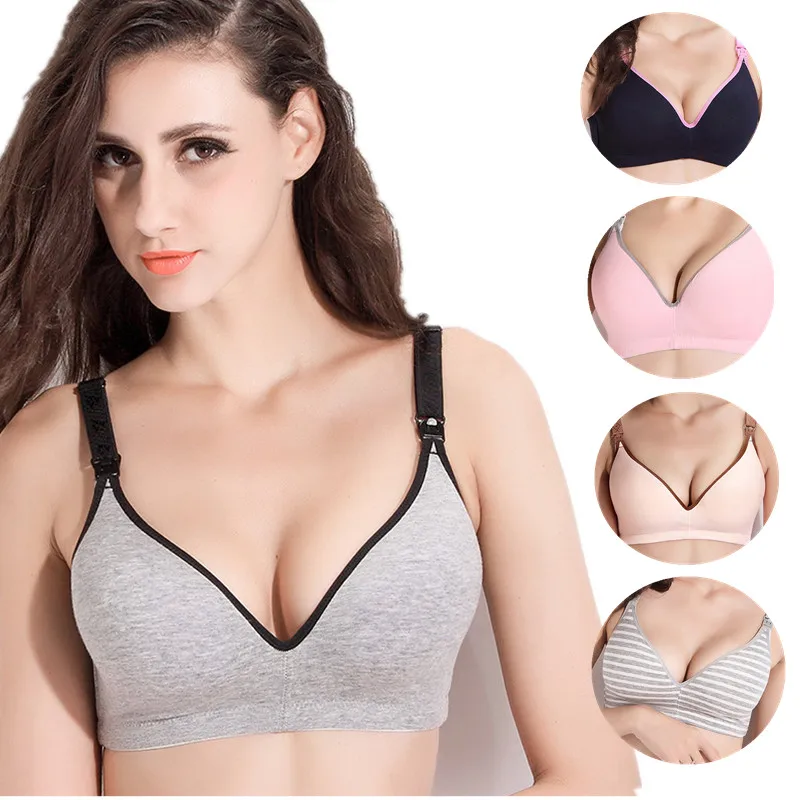 

Maternity Nursing Bra Breastfeeding Cotton Sleep Bras For Mothers Feeding Nursing Pregnancy Clothes Women Open Buckle Underwear