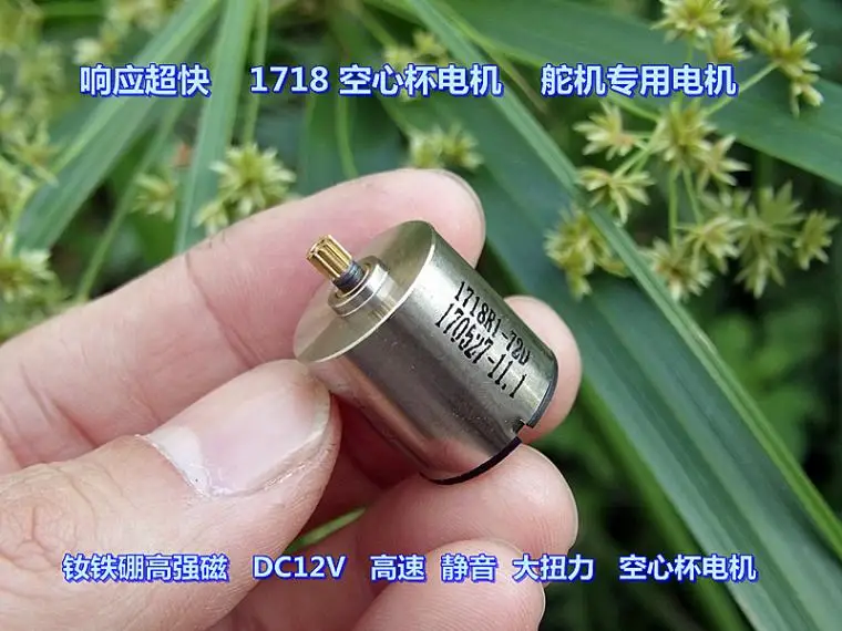 NdFeB высокопрочный Магнитный DC12V высокоскоростной бесшумный двигатель рулевого управления с высоким крутящим моментом 1718 двигатель с полой чашкой