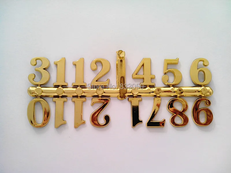 Оптовая продажа 20 комплектов 2 5 см пластиковые цифры часов золотые арабские часы