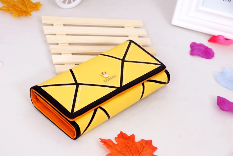 YELLOW BOTUSI, из искусственной кожи, женские кошельки женский кошелек, женские кошельки, сумка для денег на молнии, кошелек для монет, Portefeuille femme, ID держатель, клатч - Цвет: YELLOW