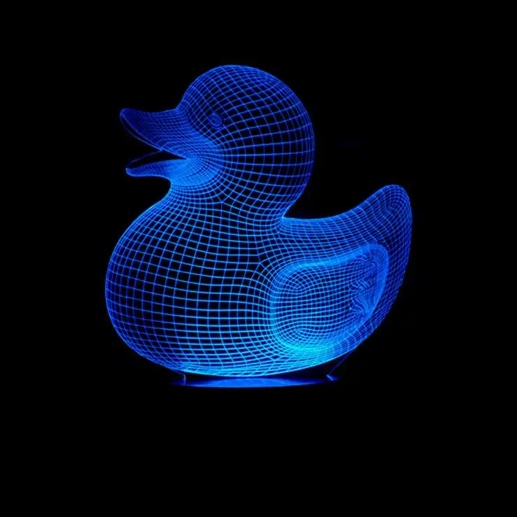 1 шт Акриловые Пластик светодиодный Цвет изменение светильник в виде утки