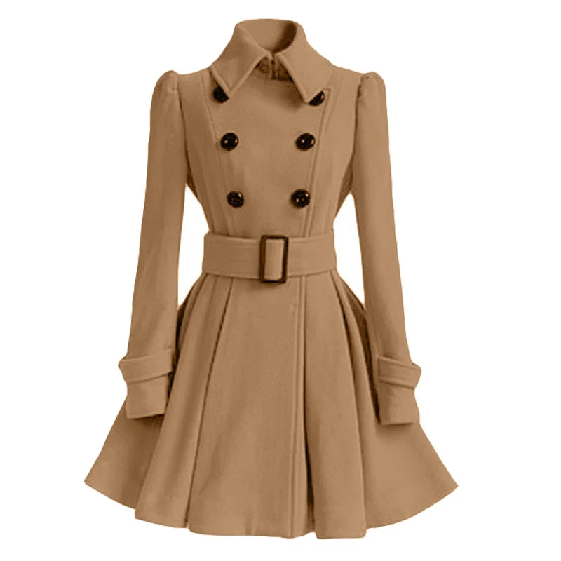 Женский Длинный тренчкот с отложным воротником и поясом 7 цветов | Женская одежда