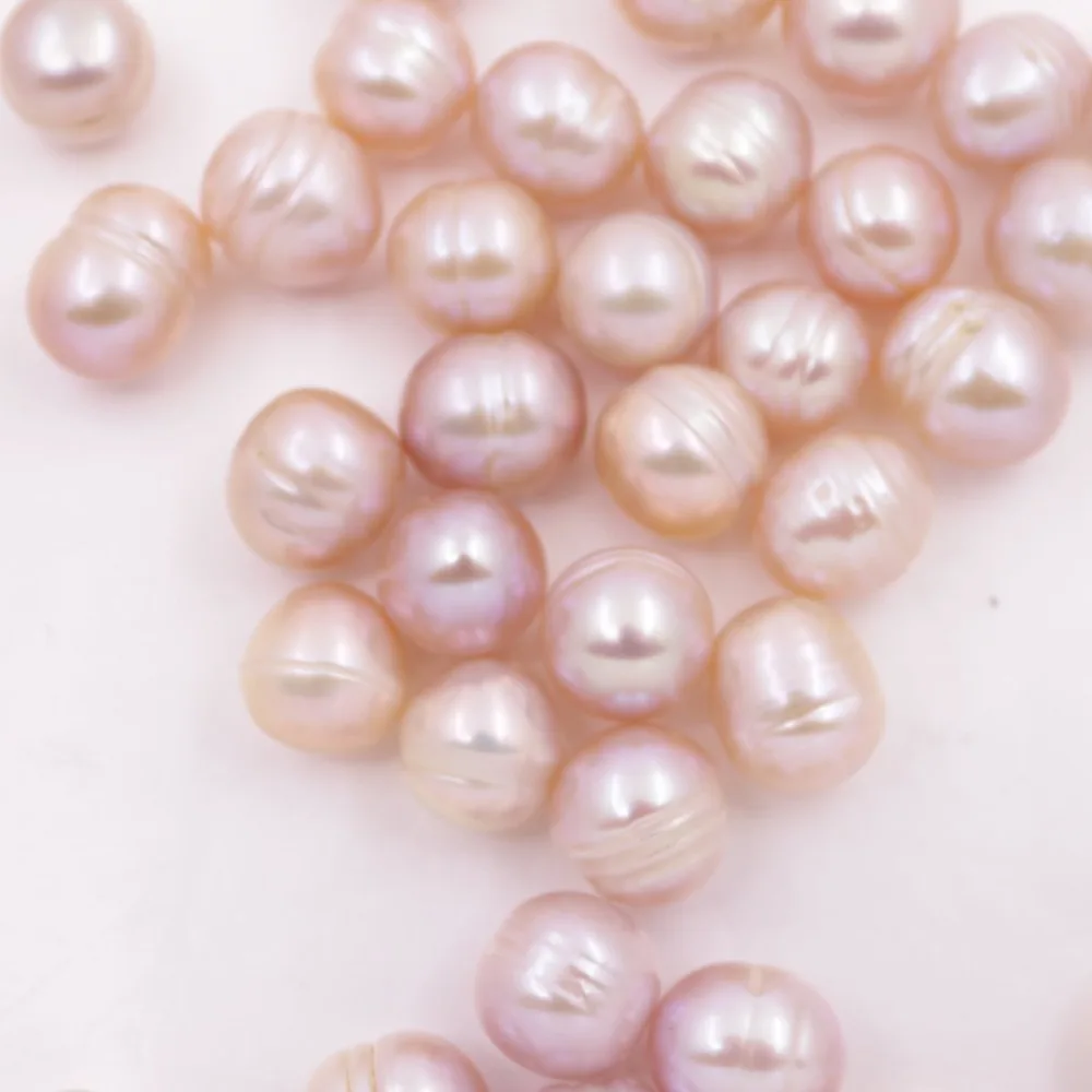 

Lots 100 PCS 10-11mm Oval Natural Pink Purple Growth Pearl Loose Beads No Hole