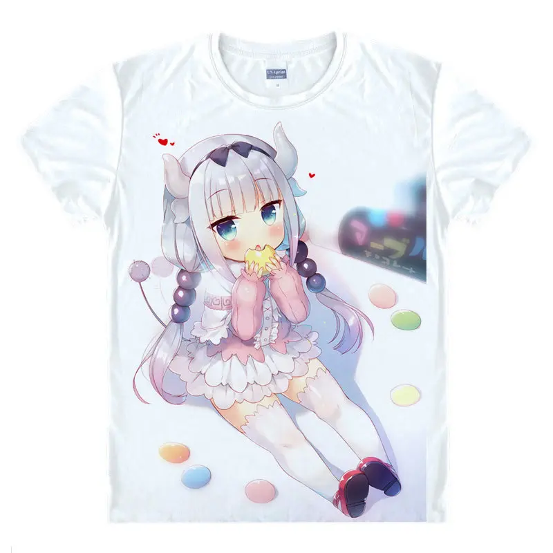 Coolprint японский футболки с рисунком дракона горничной аниме рубашка Kobayashi и Kanna Kamui
