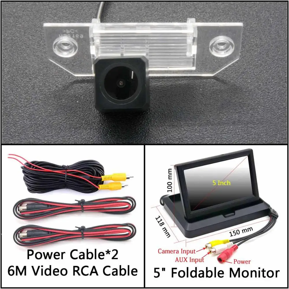 Cam N 5 inch Fold Full HD резервная камера заднего вида для Ford Mondeo C-Max Focus/Focus 2 Fiesta S-MAX Автостоянка ЖК-зеркало монитор - Название цвета: Cam N 5 inch Fold