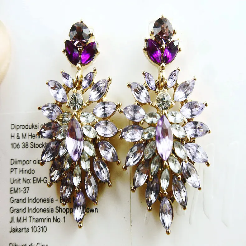 Фиолетовая благородная леди белое сочетание популярные ювелирные изделия