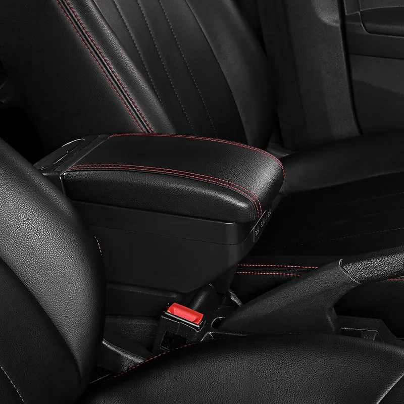 C Style Black Red Подлокотник коробка для honda BRV honda мобильный BR-V двухслойный выдвижной центральный магазин содержимое коробка модификация автомобиля аксессуары - Название цвета: C Style Black Red