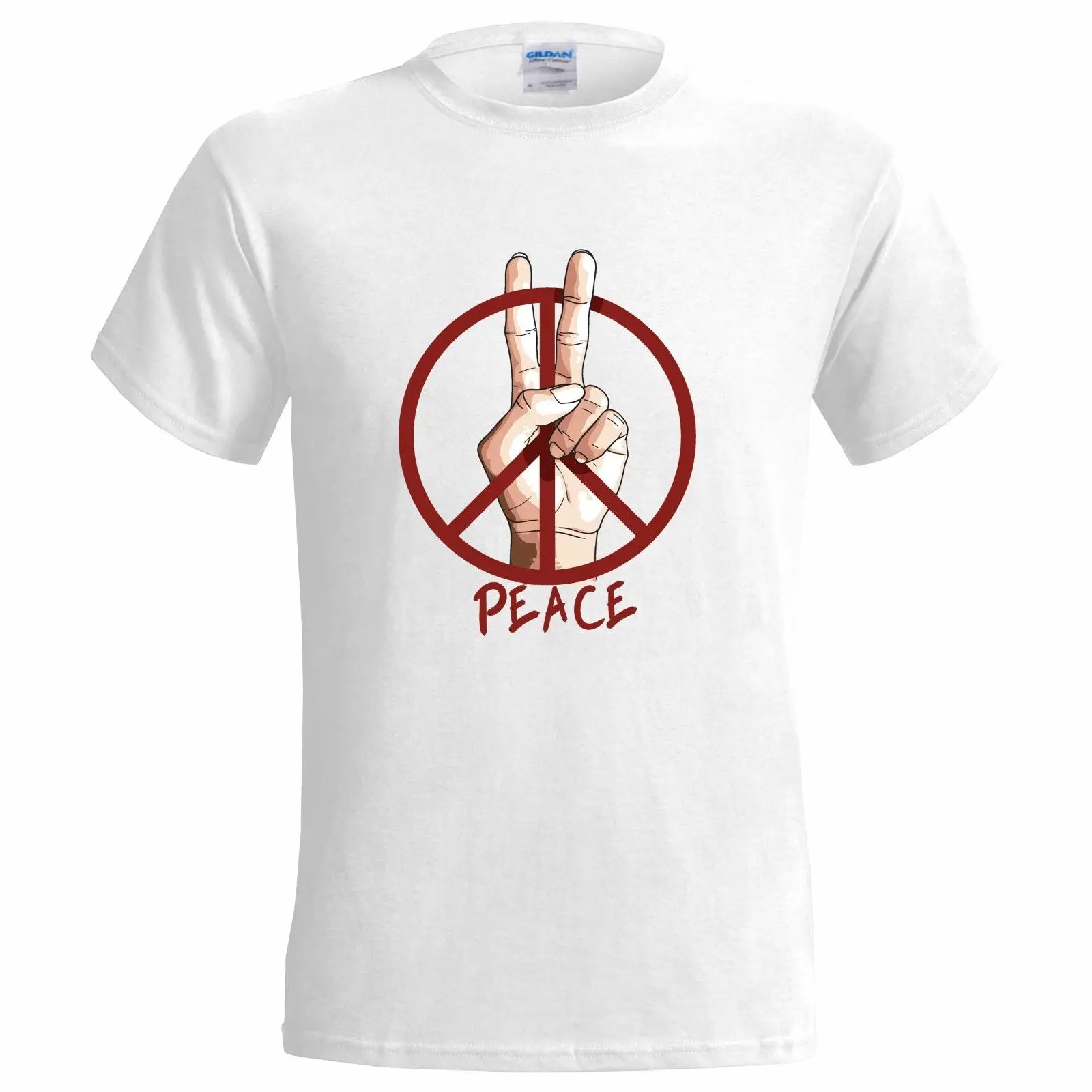 Модная футболка для подростков с круглым вырезом и надписью Hand Holding Peace Sign Art